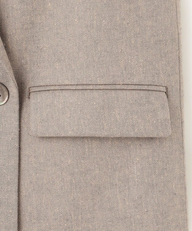 23区 【セットアップ対応】リネン ミックスツイード ジレ ベージュ系