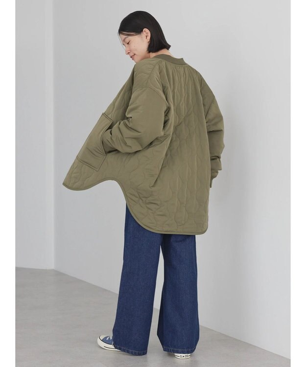 AMERICAN HOLIC キルポカリブ付きキルティングブルゾン Khaki