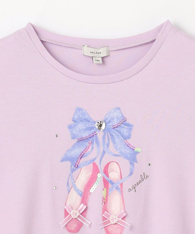 ANY KIDS トゥシューズバックシャン長袖Tシャツ ラベンダー