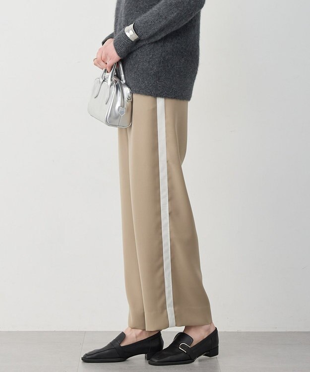 ICB ベルベットライン トラックワイドパンツ ベージュ