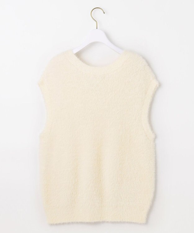 ANY SIS 【前後着用可】シャギーニット ベスト アイボリー