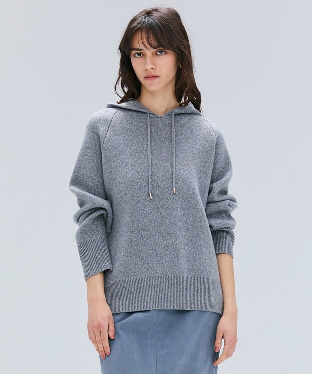 BEIGE， 【洗える】SEDONA / ウールカシミヤフーディーニット Gray