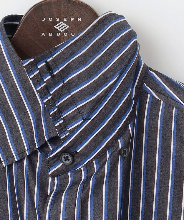 JOSEPH ABBOUD 【オーガニックコットン使用】オー ガニックコットンカラーストライプシャツ ネイビー系1