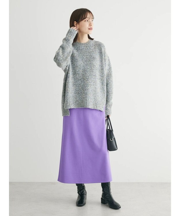 Green Parks ふわふわＭｉｘニットプルオーバー Black