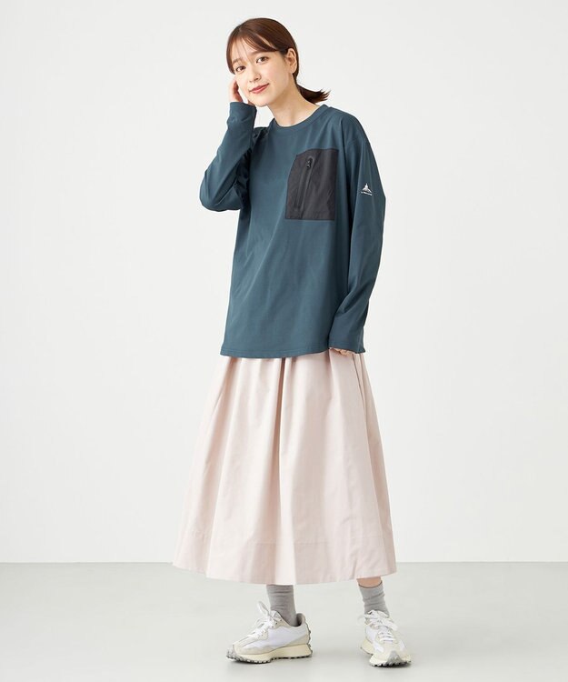 SHARE PARK LADIES 【UVカット・吸水速乾・ストレッチ・軽量 】ＺＩＰポケットＴシャツ（S・Mサイズ） ネイビー系