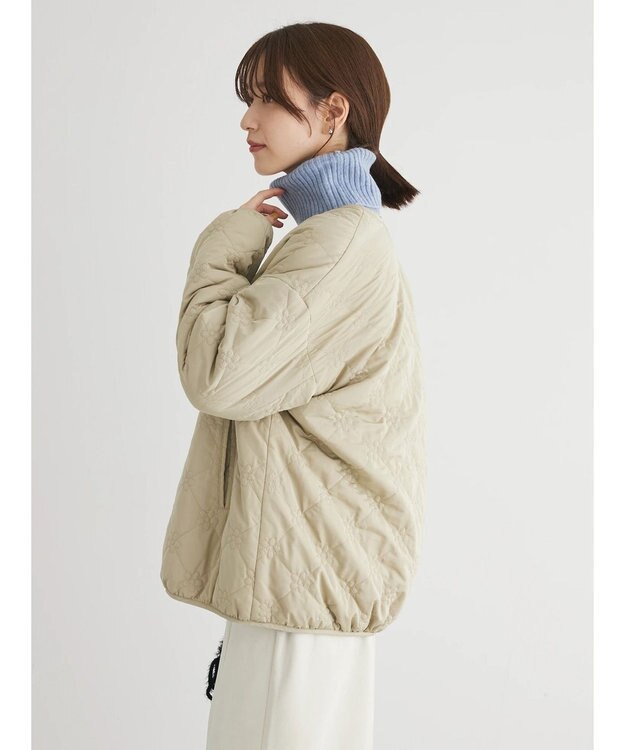 Green Parks ・ＳＵＧＡＲ　ＳＰＯＯＮ　２ｗａｙフラワーキルトブルゾン Light Khaki