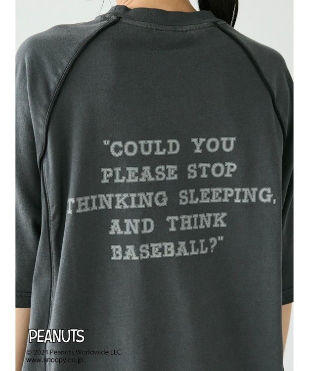 CRAFT STANDARD BOUTIQUE 【ユニセックス】PEANUTS/スヌーピー 切り替えTシャツ Charcoal Gray