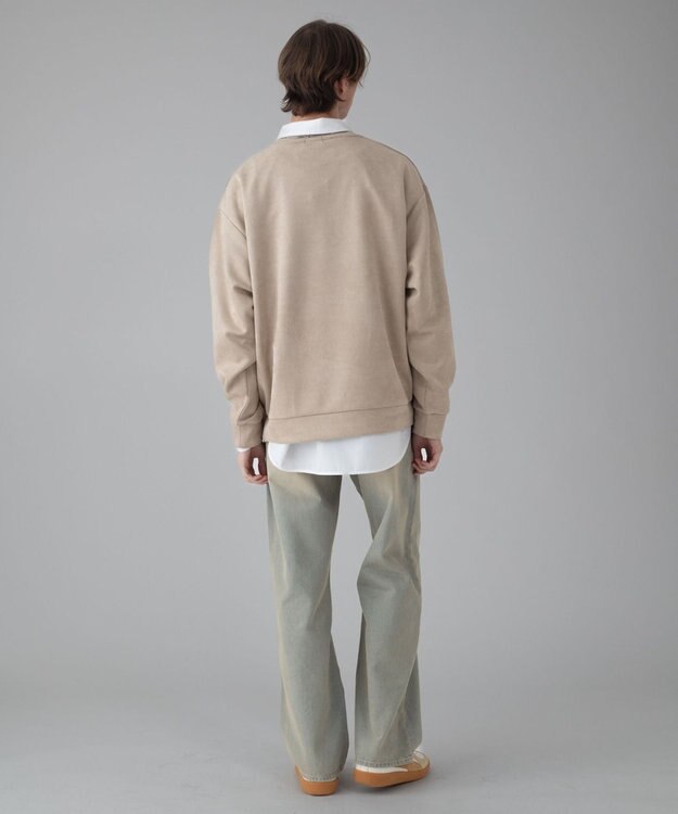 WEGO 【ユニセックス着用ITEM/2点SET/MLサイズ展開】アクセ付きフェイクスウェードプルオーバー ライトベージュ