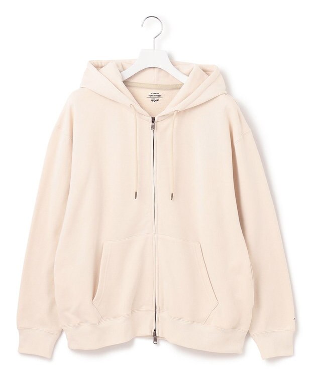 J.PRESS YORK STREET 【UNISEX】裏毛フルジップパーカー アイボリー系
