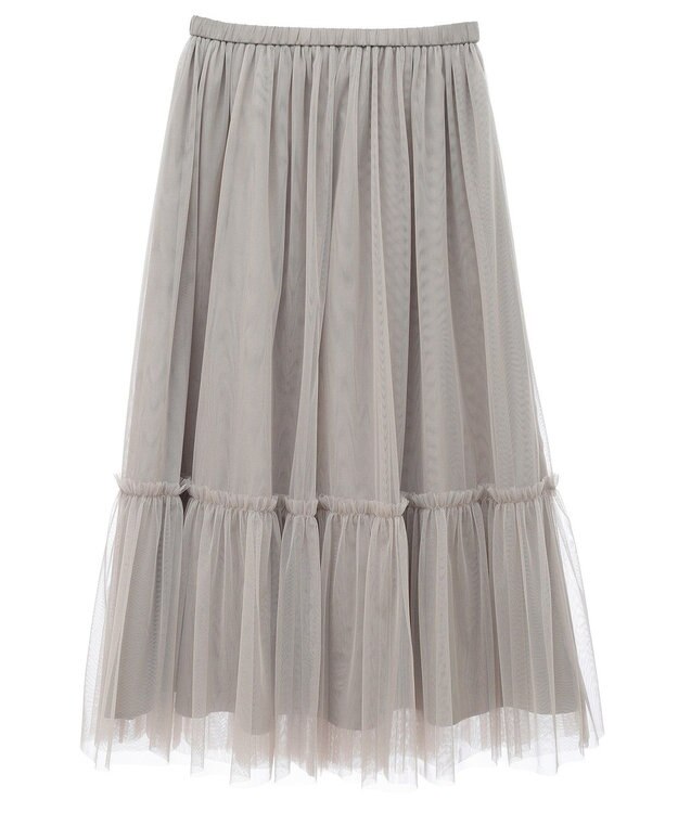 AMERICAN HOLIC ティアードチュールスカート Gray Beige