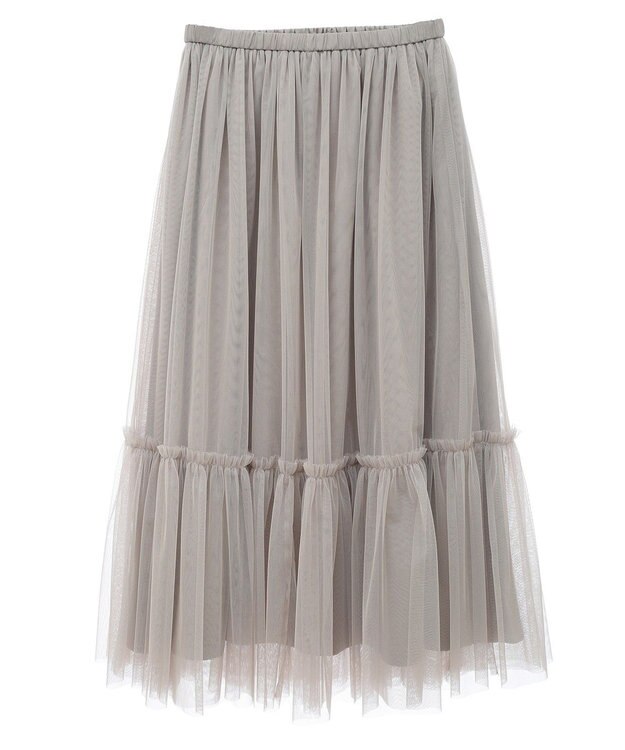 AMERICAN HOLIC ティアードチュールスカート Gray Beige