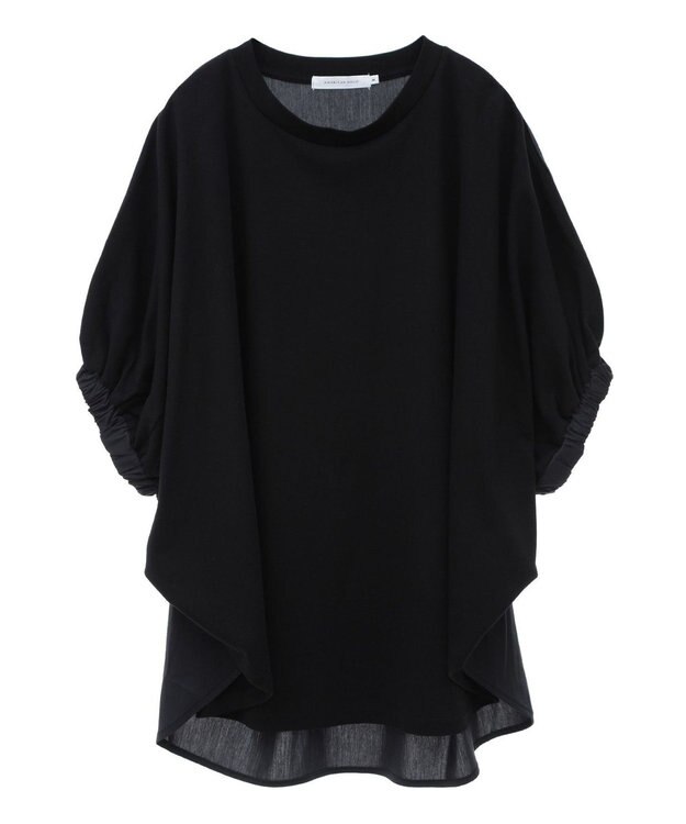 AMERICAN HOLIC 異素材ドッキングドルマンプルオーバー Black