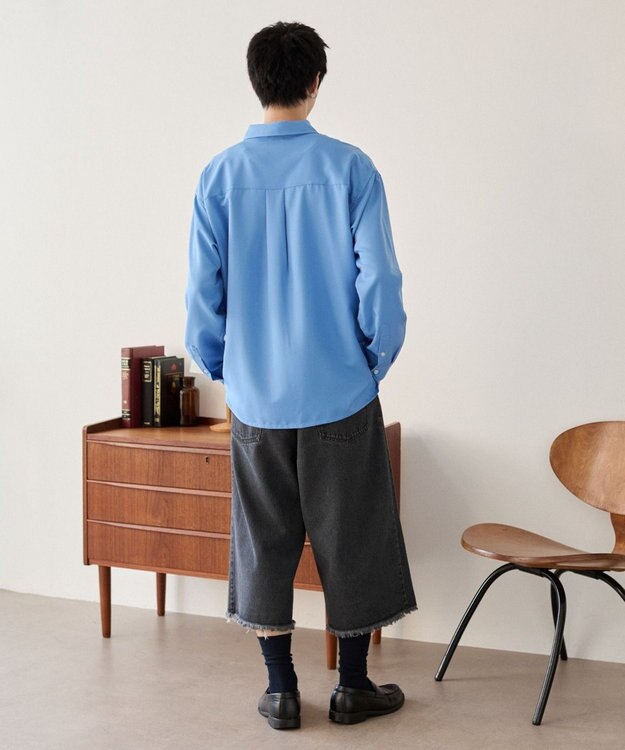 WEGO クロップドワイドデニムパンツ デニムブラック