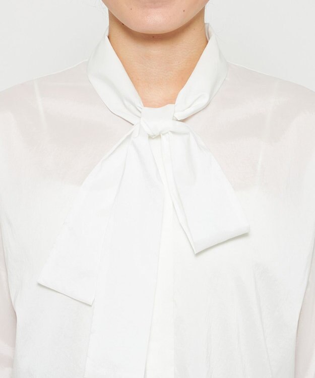 uncrave シルクライクタフタ ボウタイブラウス オフ