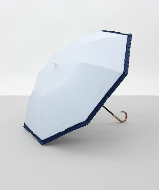 AURORA 【 BLAO（ブラオ）】ギャザーフリル晴雨兼用傘(折りたたみ傘) サックス