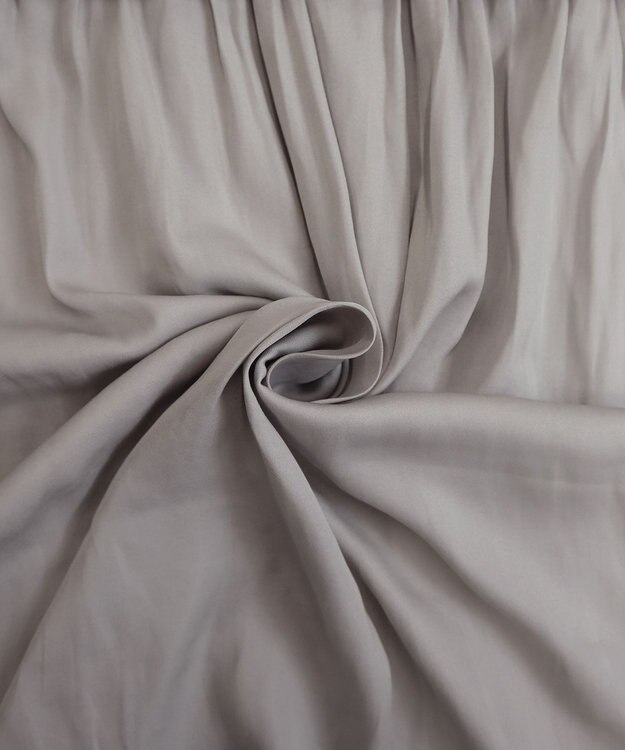 Tiaclasse 【洗える】カットソーコンビヴィンテージサテンワンピース グレージュ