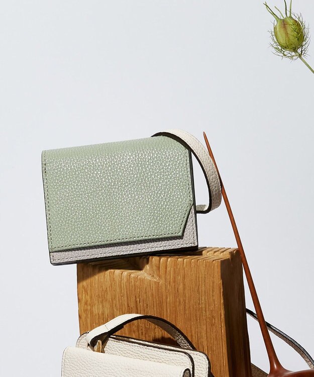 TOPKAPI 【TOPKAPI】バイカラー レザー ２つ折財布 LEAN リーン ミントグリーン