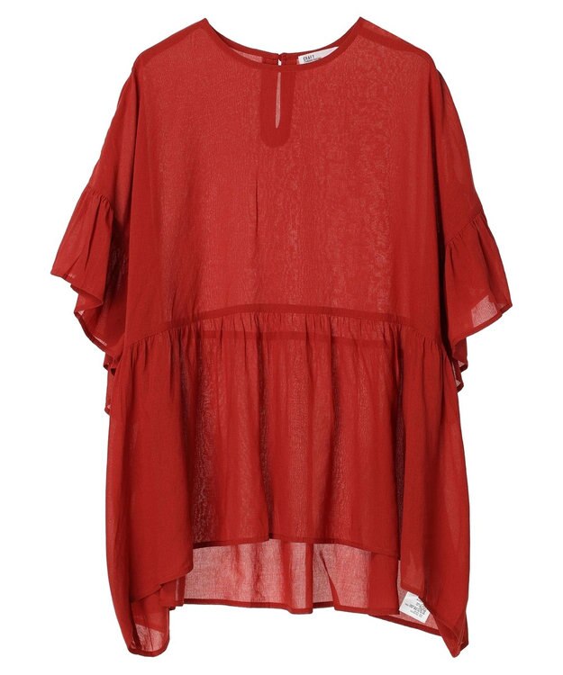 CRAFT STANDARD BOUTIQUE ウ゛ィンテージボイルティアード切替ブラウス Red