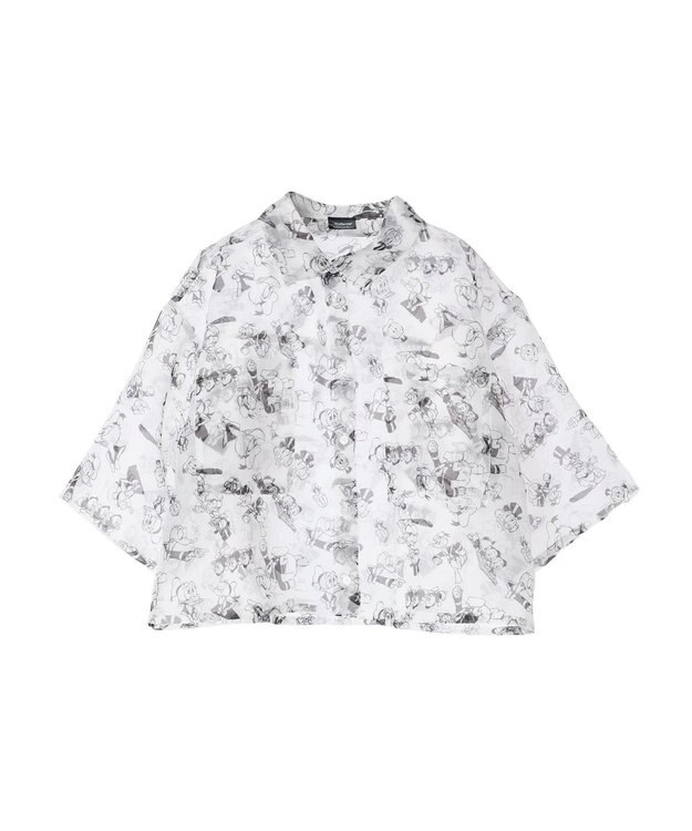 AMERICAN HOLIC 総柄シアーショート丈シャツ／Ｄｉｓｎｅｙ Ivory
