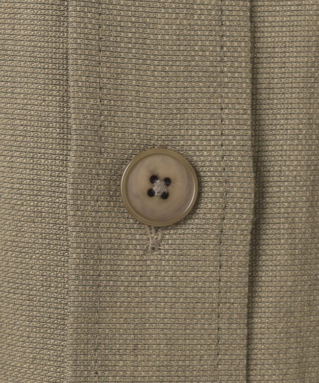 自由区 【洗える】ドビーオックスストレッチシャツ アウター カーキ