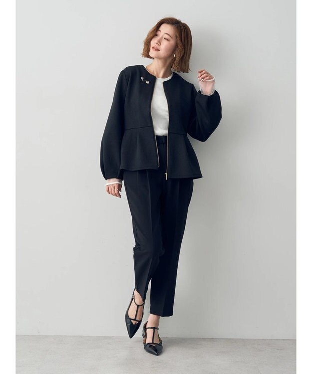 YECCA VECCA タックテーパードパンツ② Black