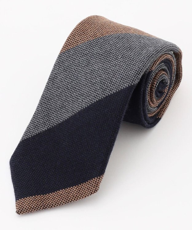 JOSEPH ABBOUD 【イタリア素材・日本製】ワイドレジメンタル ネクタイ ネイビー系2