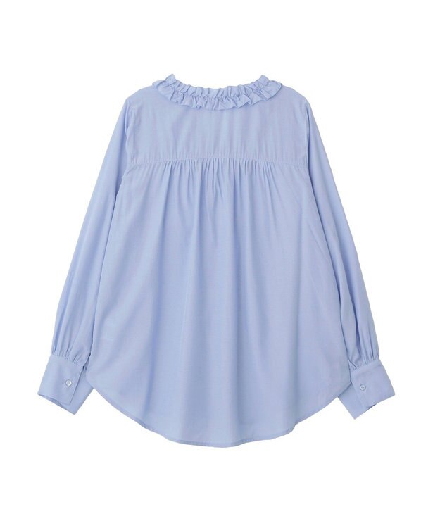 YECCA VECCA フリルVネックブラウス Blue