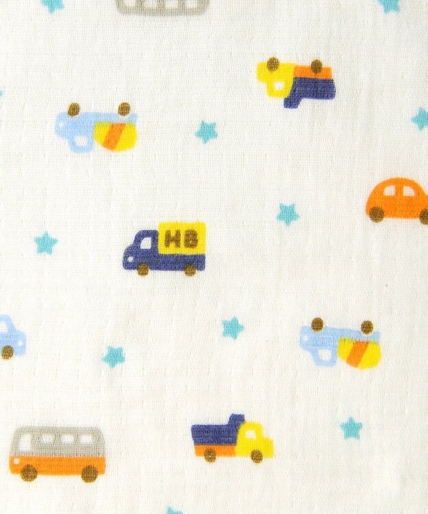 MIKI HOUSE HOT BISCUITS ガーゼバスタオル 白×ブルー