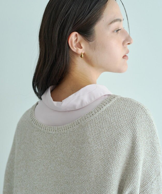 YECCA VECCA 2wayヘンリーネックルーズニット Beige