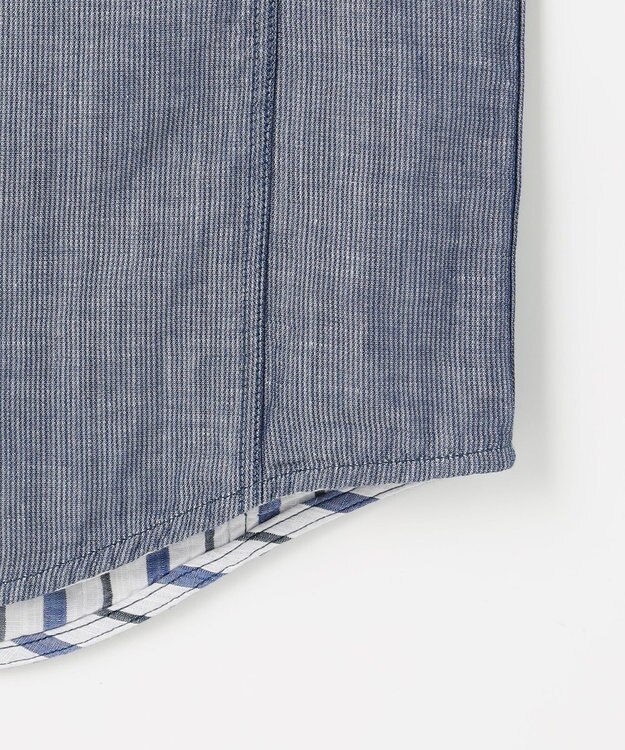 JOSEPH ABBOUD 【キングサイズ・2WAY】 リバーシブルシャツ サックスブルー系