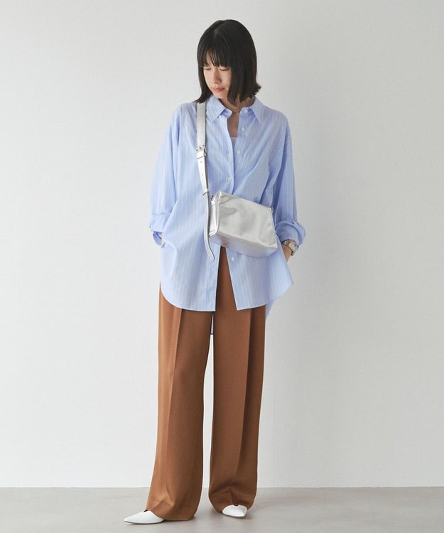 russet 【2025AW新作】レザースクエアショルダーバッグ(CE-1575) Silver