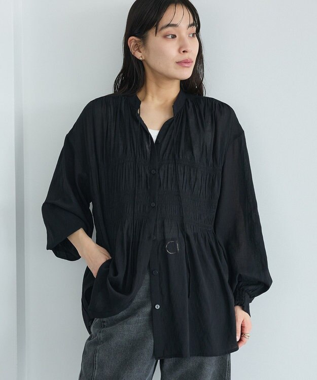 CRAFT STANDARD BOUTIQUE ウ゛ィンテージボイルロングスリーブブラウス Black