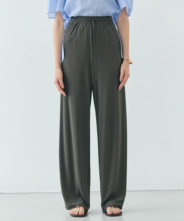 BEIGE， 【洗える】MELLE / ハイストレッチイージーパンツ Khaki