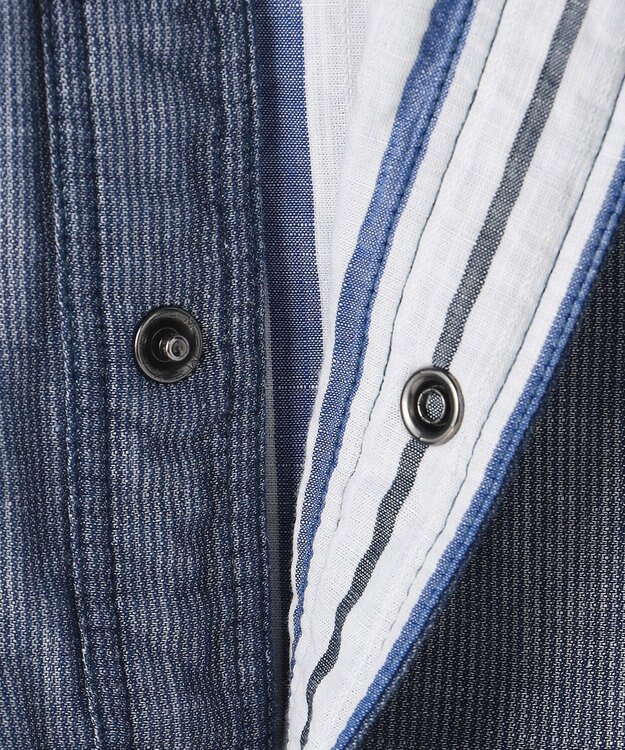 JOSEPH ABBOUD 【キングサイズ・2WAY】 リバーシブルシャツ サックスブルー系