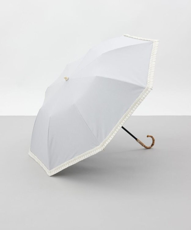 AURORA 【 BLAO（ブラオ）】ギャザーフリル晴雨兼用傘(折りたたみ傘) シルバーグレー