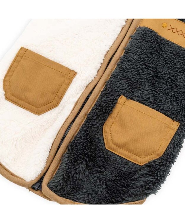 PET PARADISE ペットパラダイス 切替え 背開き ジップアップ ベスト 《ブラック》 中型犬 大型犬 ブラック×ホワイト