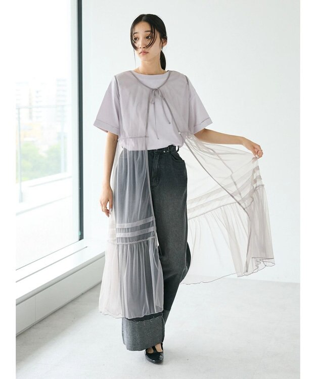 CRAFT STANDARD BOUTIQUE チュールジレワンピース Gray