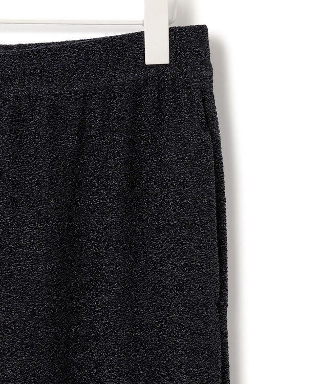 ICB L 【洗える】 シャイニーラメジャガード セミワイドパンツ ブラック系