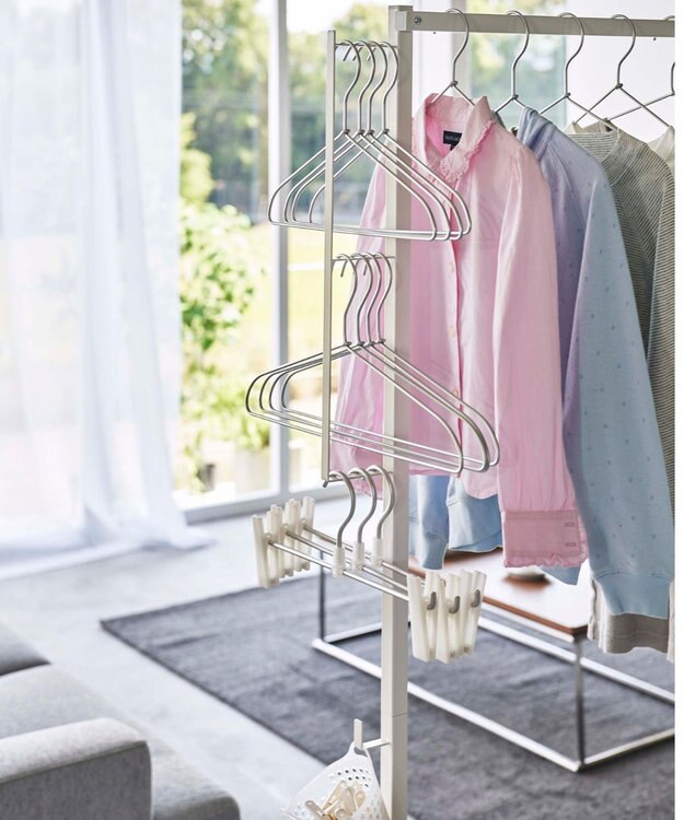 tower 折り畳み室内物干し タワー ホワイト ホワイト