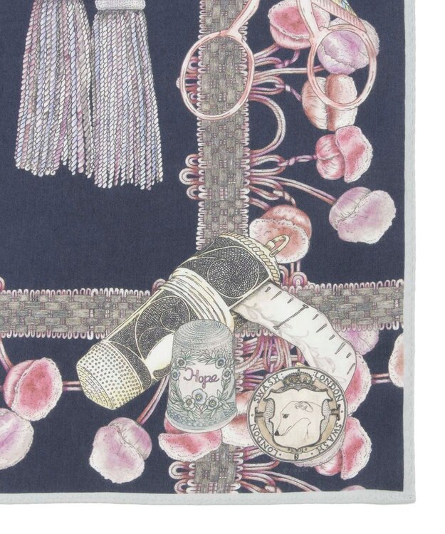 MOONBAT SWASH LONDON(スウォッシュロンドン） コットンハンカチーフ THINK OF ME 52×52 日本製 ネイビーブルー