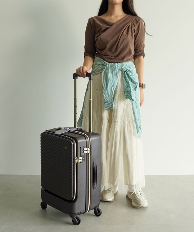 ACE BAGS & LUGGAGE Jewelna Rose HaNT ×Jewelna Rose コラボ スーツケース 機内持ち込み フロントオープン 34L 06820 ジュエルナローズ ダークブラウン