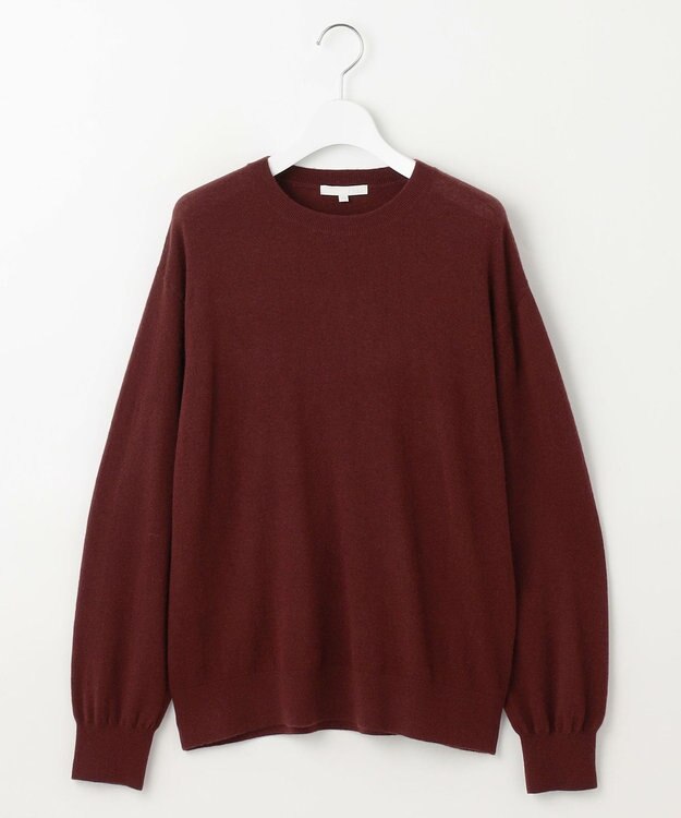 自由区 L 【カタログ掲載】ファインウールカシミヤクルーネック ニット ボルドー