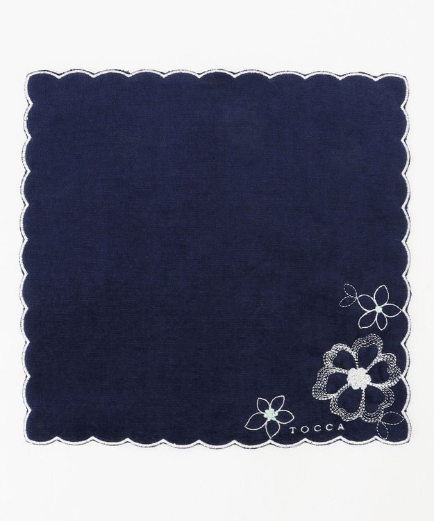 TOCCA 【TOWEL COLLECTION】SCALLOP FLOWER TOWELCHIEF タオルハンカチ ネイビー系