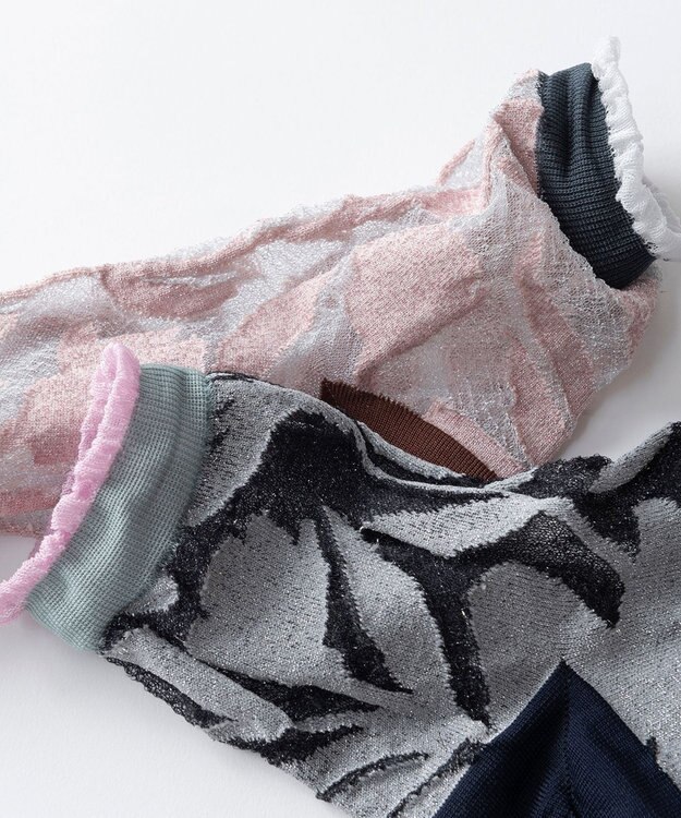 TRICOTE 花柄 ラメ シアーソックス 72PINK