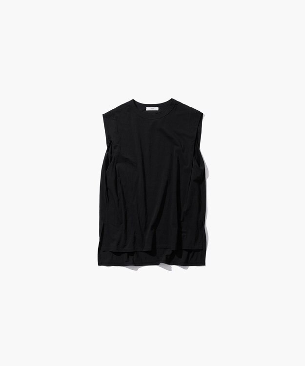 ATON SHRINK FRESCA JERSEY | スリーブレスプルオーバー BLACK