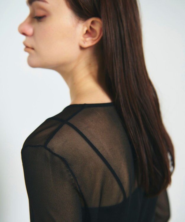 GRACE CONTINENTAL シアークルーニットトップ ブラック