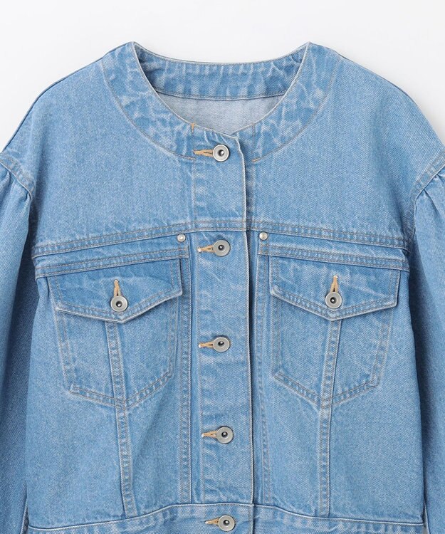 GRACE CONTINENTAL ノーカラーデニムジャケット インディゴ