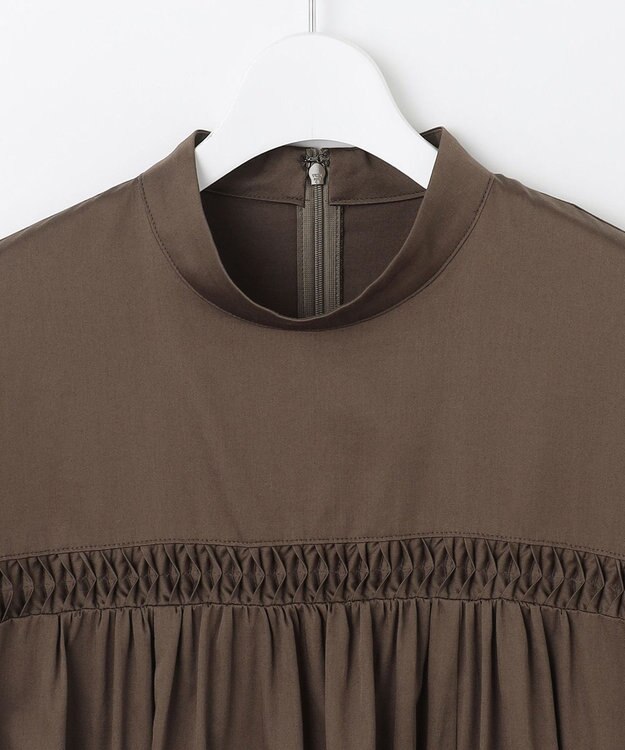 23区 【SLOW/一部店舗限定】ウォッシュドコットンサテン ワンピース ブラウン系