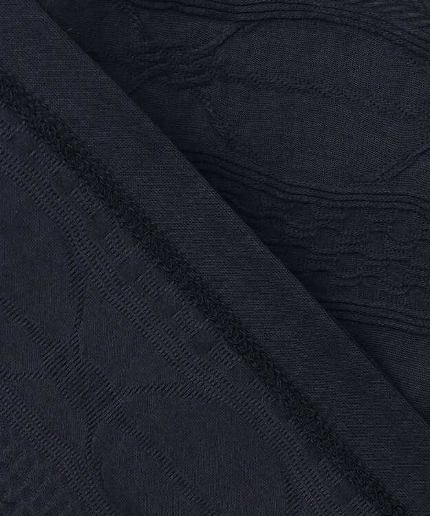 JOSEPH HOMME 新柄【ストレッチ/洗える】ジャガードボーダー　クルーネックTシャツ ネイビー系