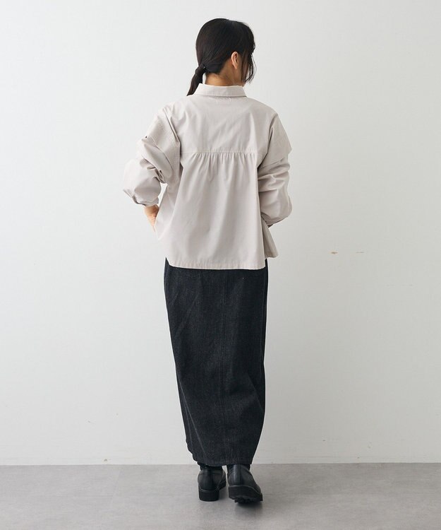 CRAFT STANDARD BOUTIQUE パネルデザインワイドシャツ Light Gray